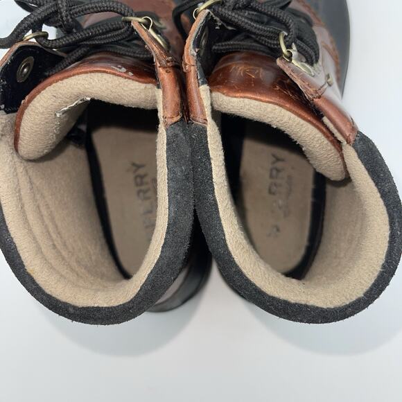 Sperry Boots Mens 9 Brown Black Waterproof Avenue Duck Lug Top Sider STS10548 main image 4
